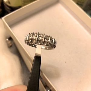 Platnaire and diamond anniversary ring